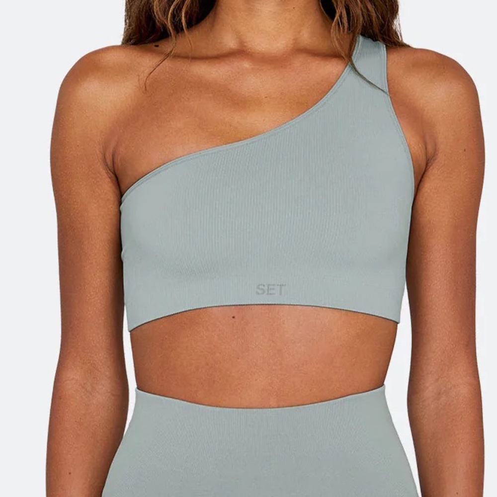 SET ACTIVE - Sculptflex One Shoulder Bra - RAIN